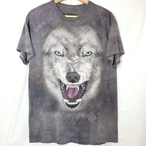 3D Tees by The Mountain Unisex Wolf Short Sleeve Tee